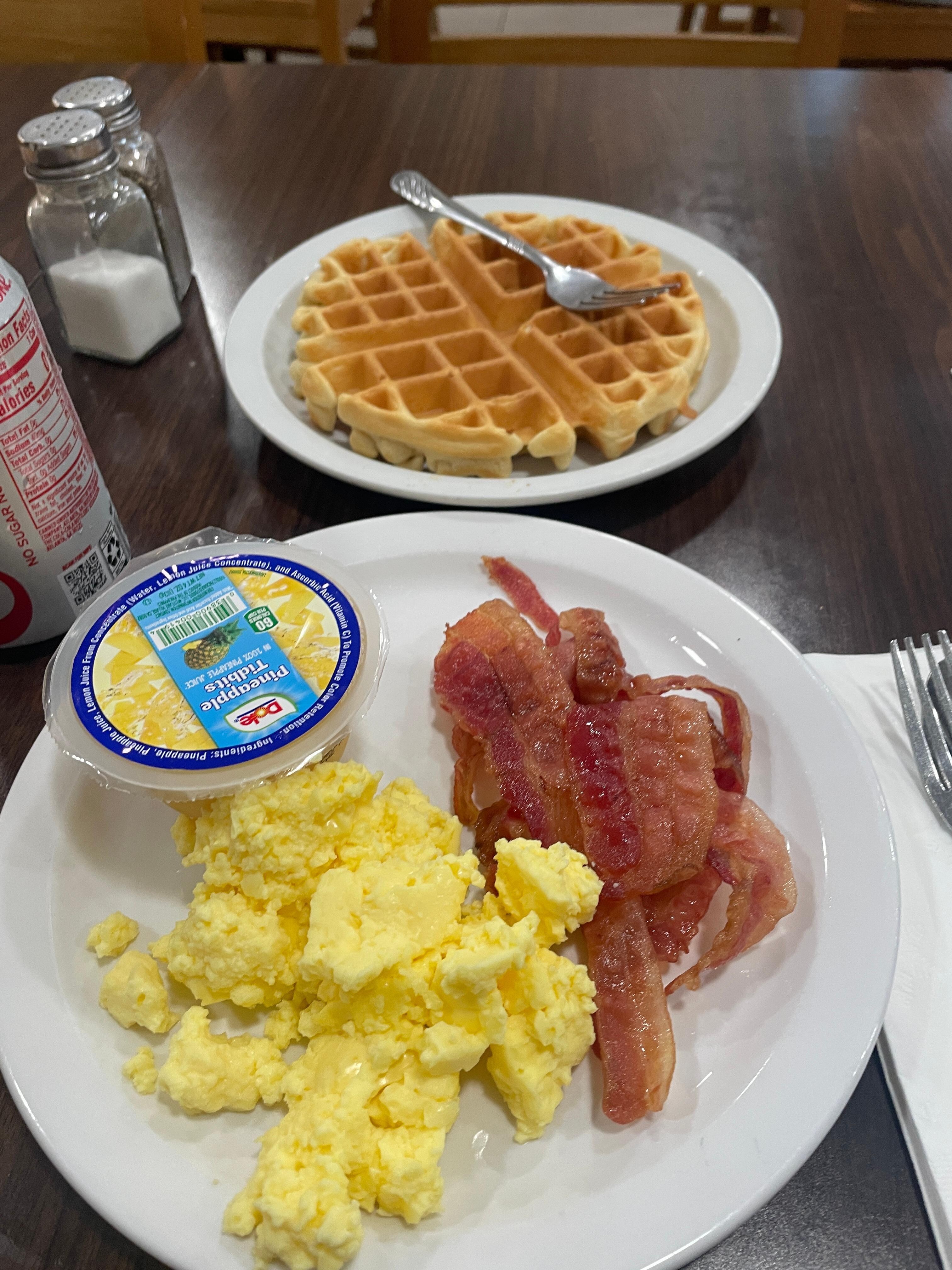 Free breakfast with your stay. Mummy went down next morning and there was sausage patties and eggs to make breakfast sandwiches. 