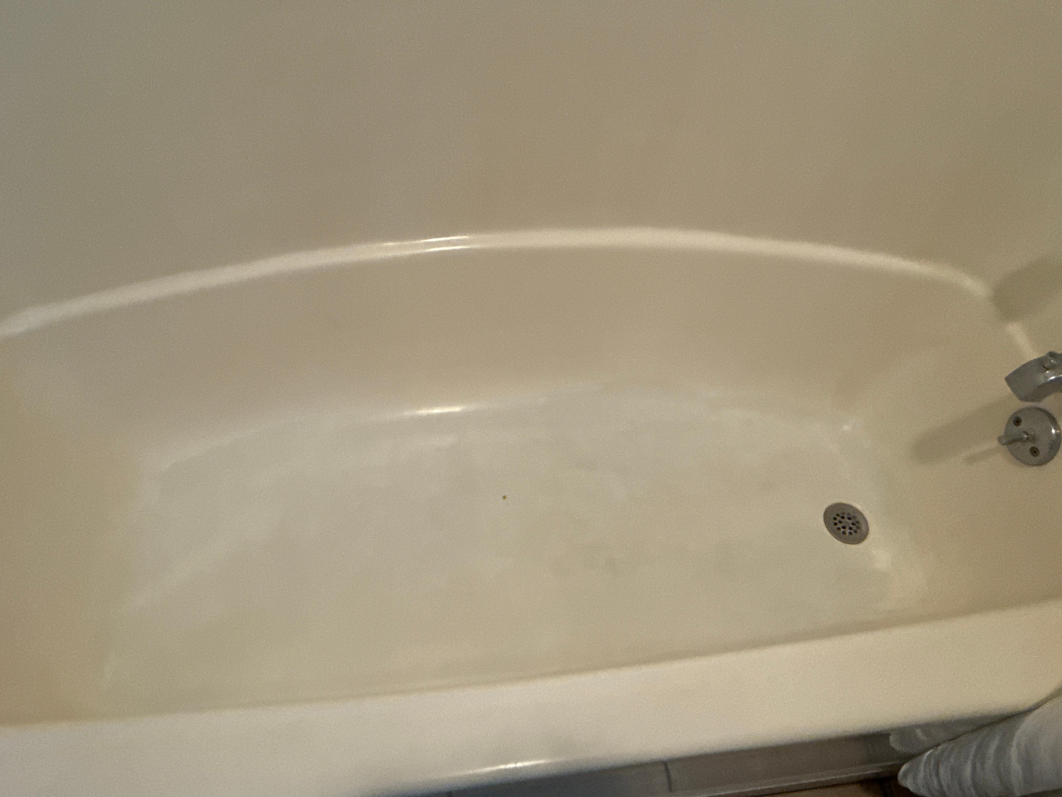 The bottom of the tub is light blue for some reason 