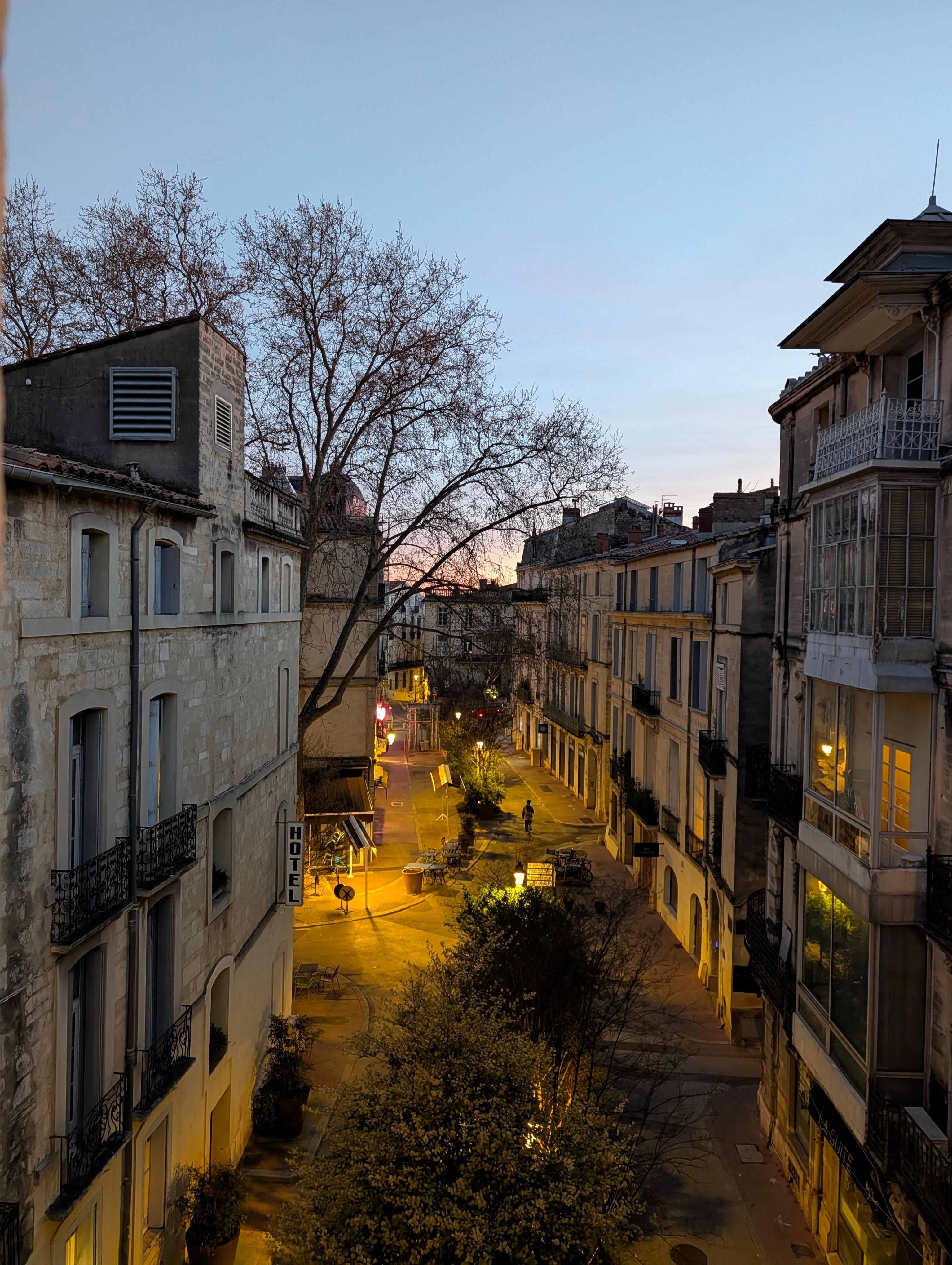 The lovely street view from the living room windows, yet the apartment is very quiet.