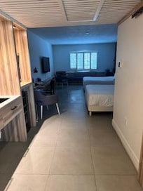 Shot of my room from the door.  Rooms are spacious with microwaves, fridges, and a safe!