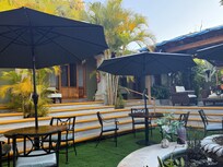 Fountain aged dining area.