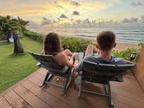 Enjoying the sunset. Great views from deck and two of the bedrooms.