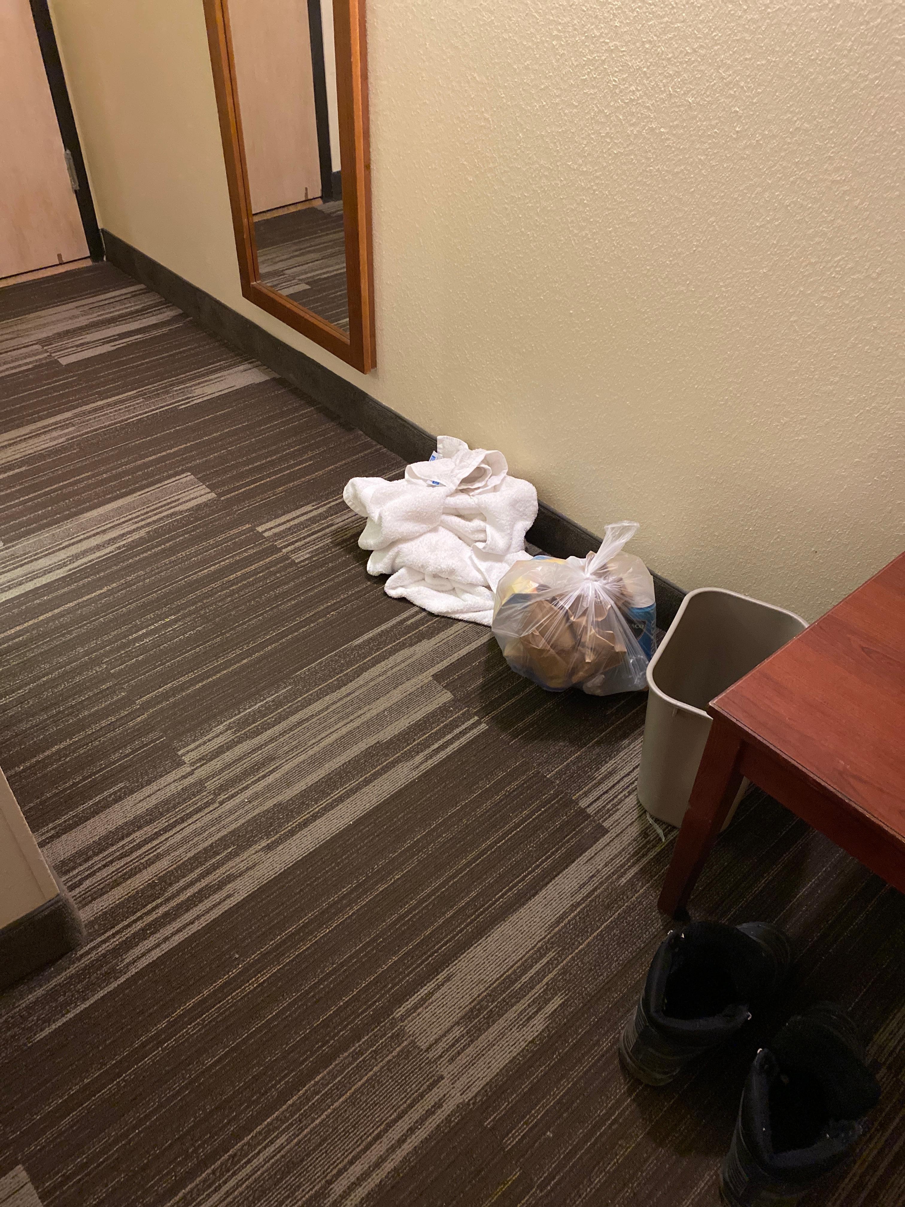 Supposed to be attended to today per the front desk