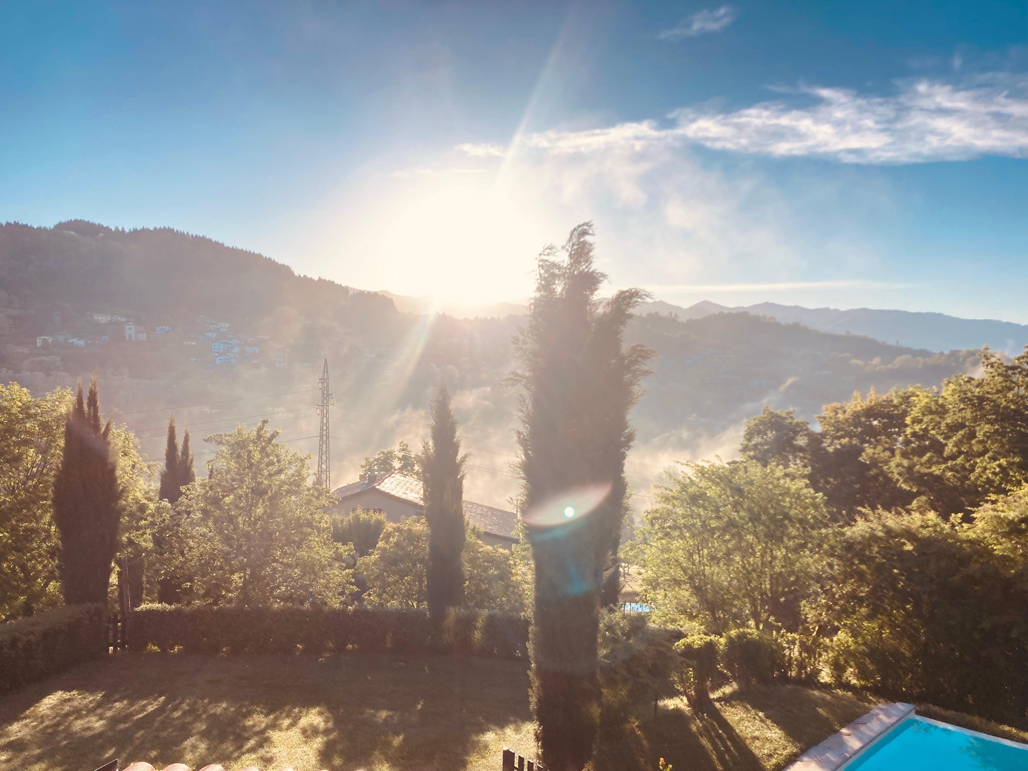 Ausblick aus dem Schlafzimmer in der 1 Etage