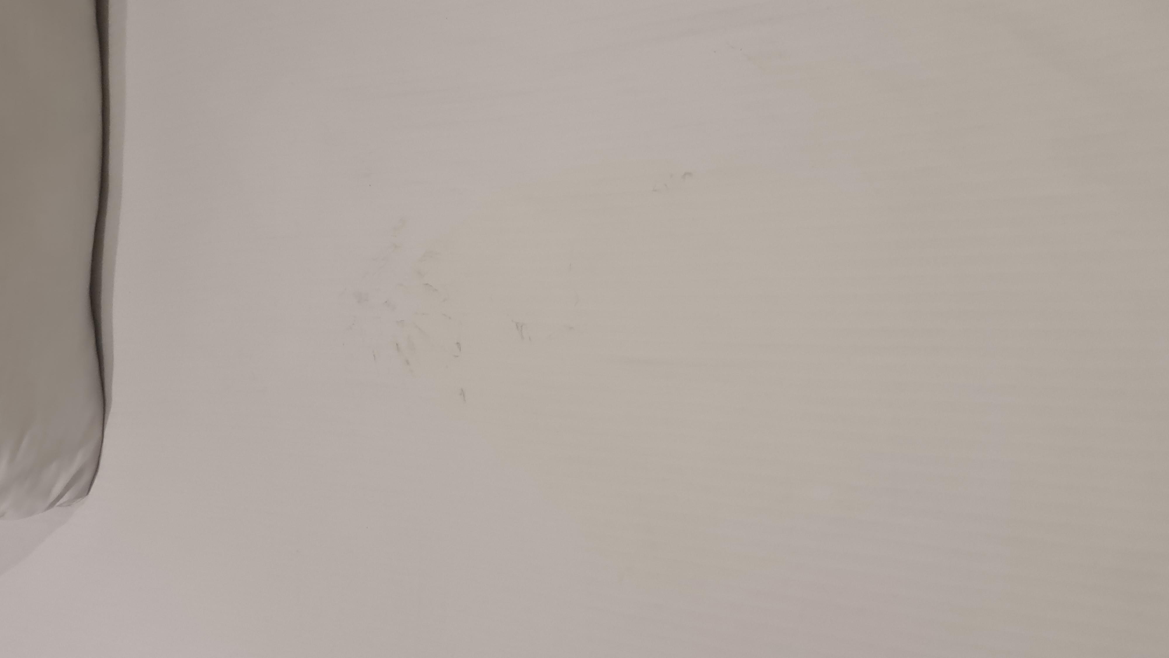 Dirty bed sheet.