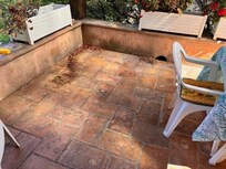 Terrasse principale à notre arrivée