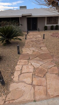 Front light fallen down and the walkway was dark.