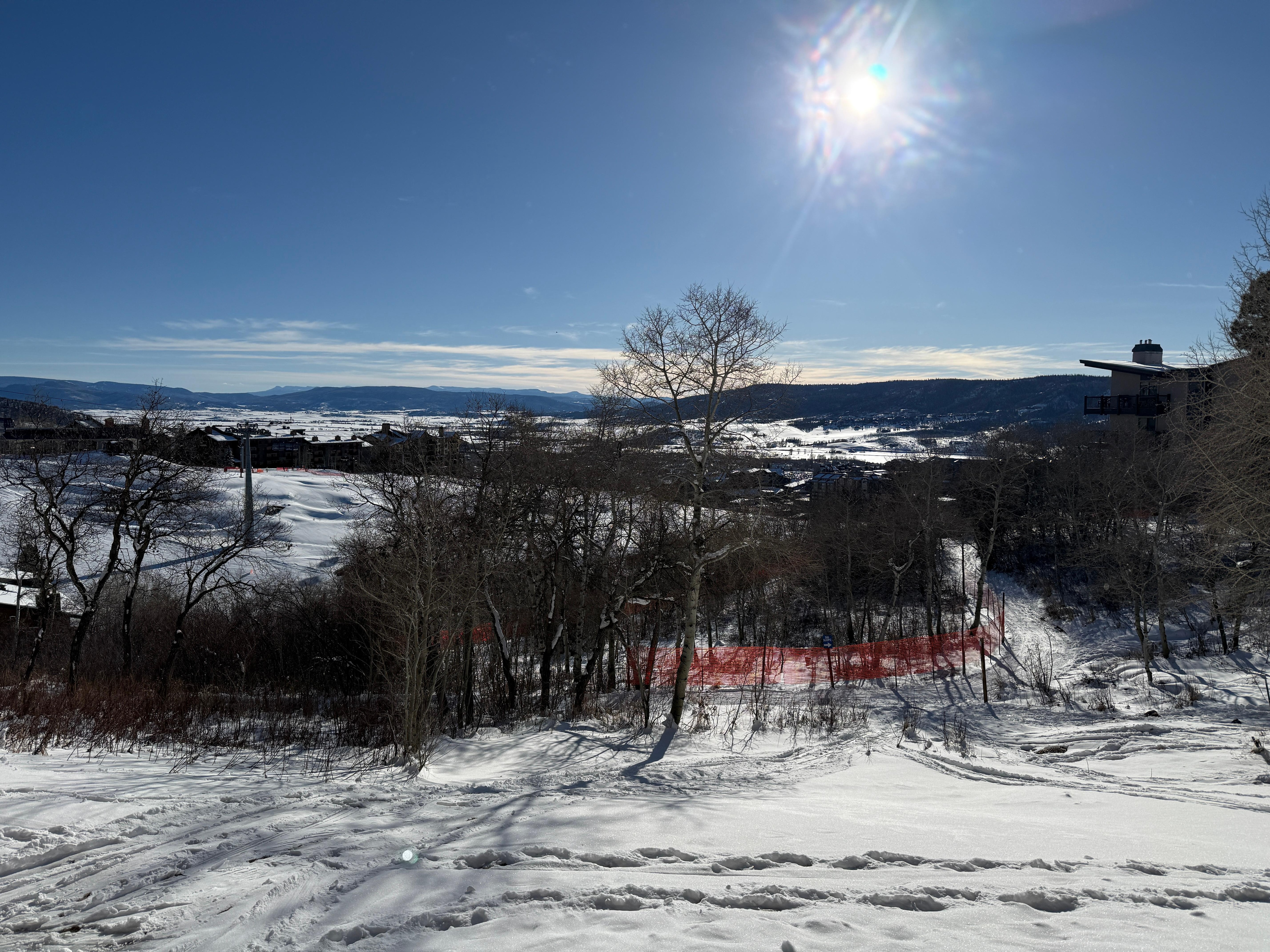 ski in ski out path -T bar is down farther down the hill a little