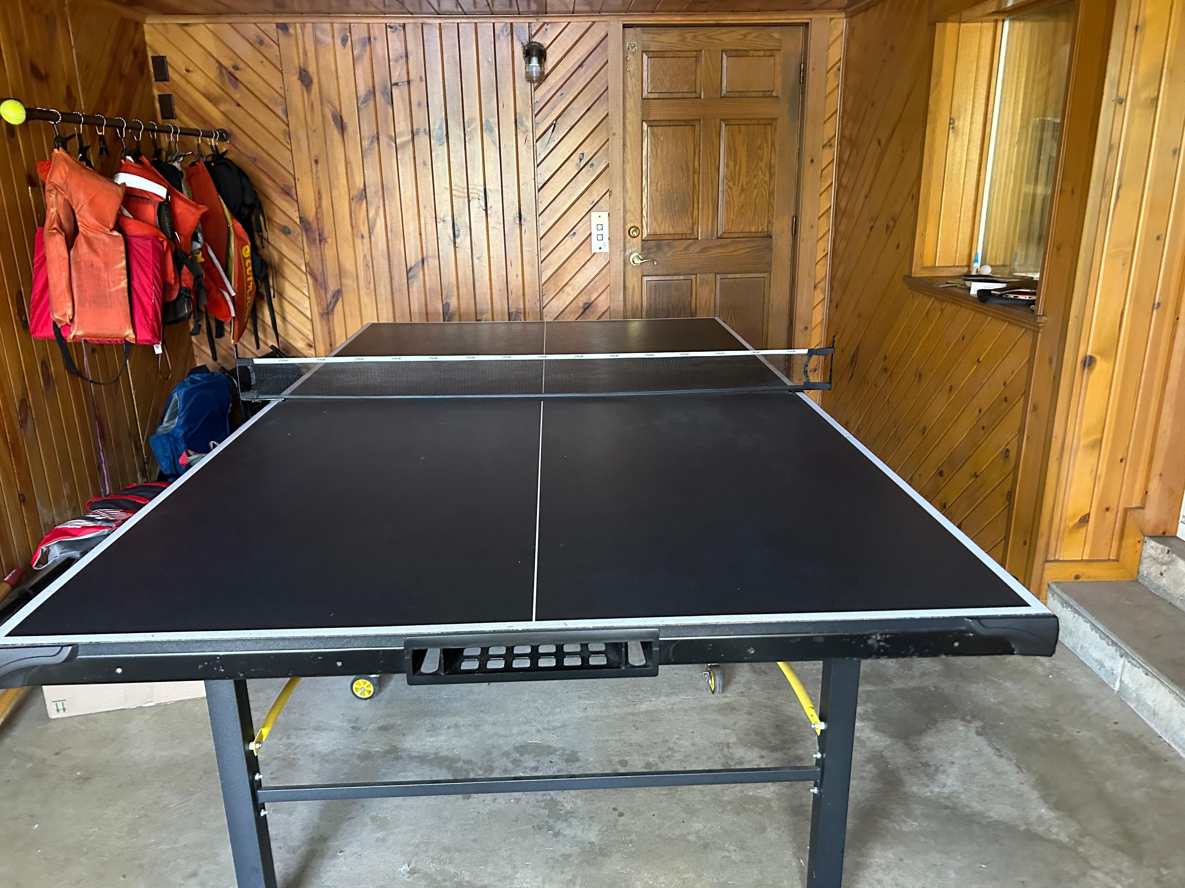 Pool table room off the pool and deck