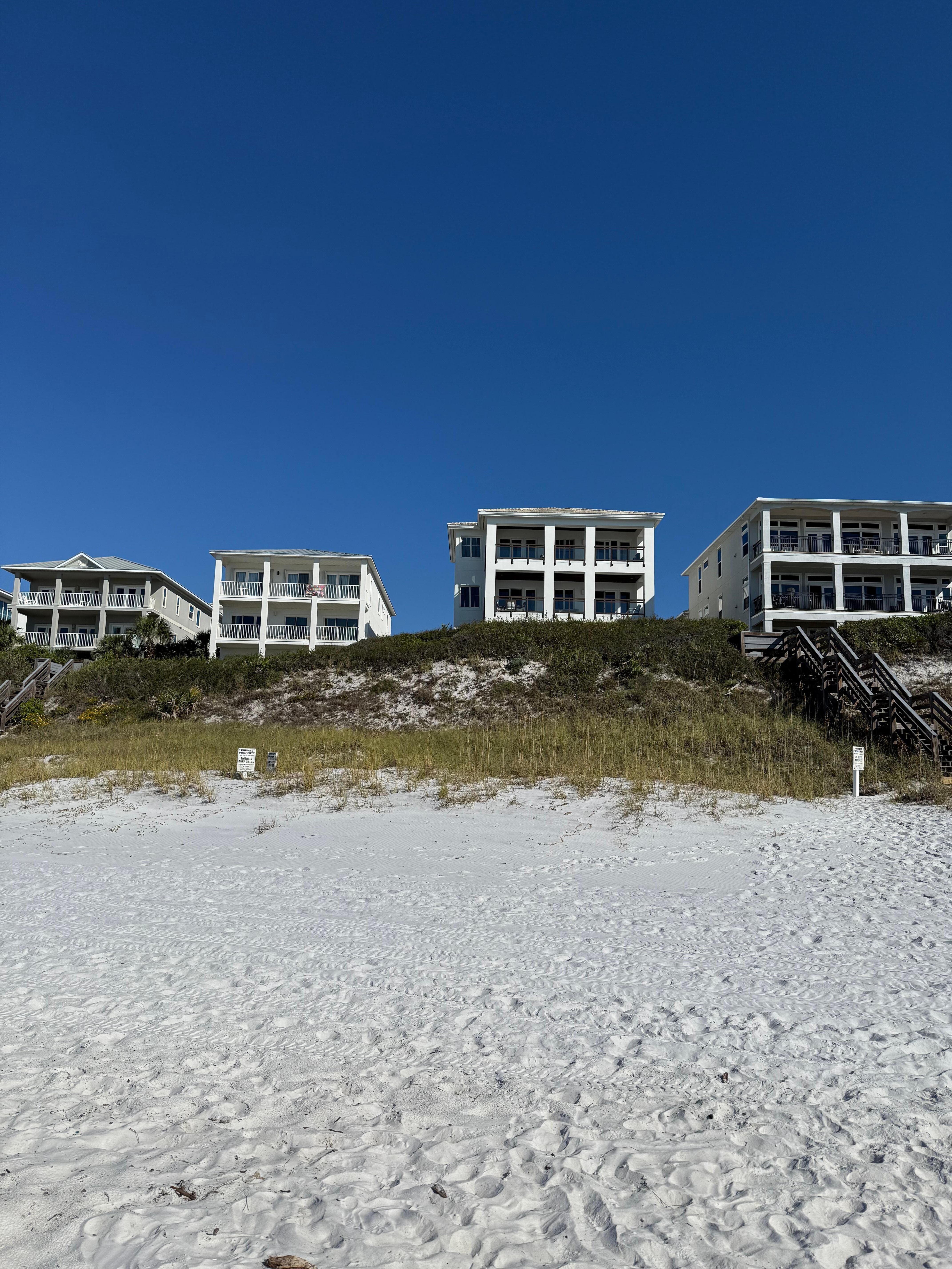 Looking toward the home from the beach (second structure from the right)