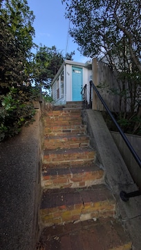 Have to walk up steps to front door. Not a problem for us.
