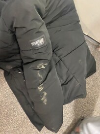 Ruined my coat, I only placed it on the bedside table