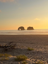 Sunset on the beach just out from the house