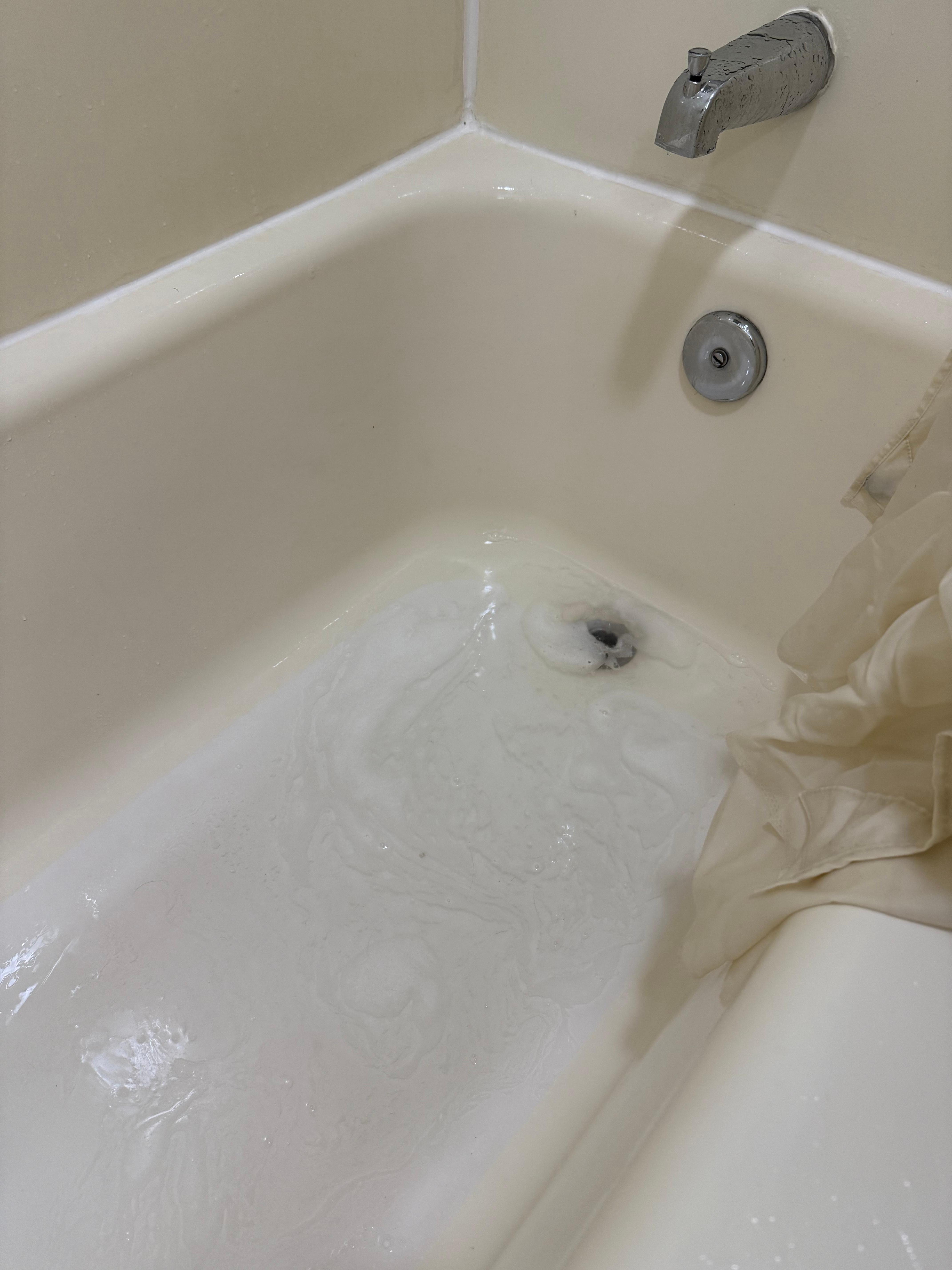 Tub would not drain.  We had to wait almost an hour between people otherwise we were standing in ankle deep water