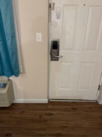 Gaps around door. Very little door security