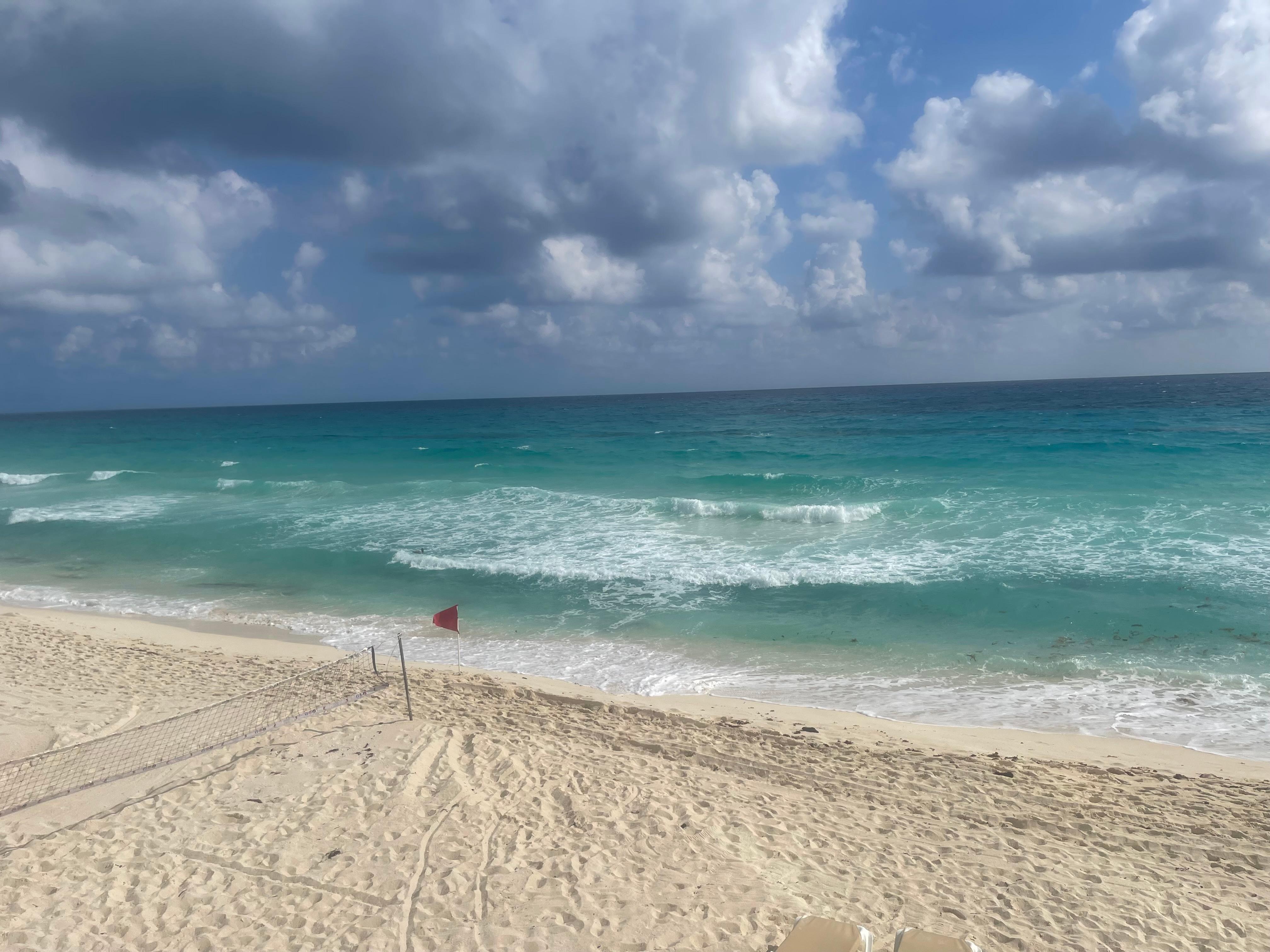 View of the beach from balcony 