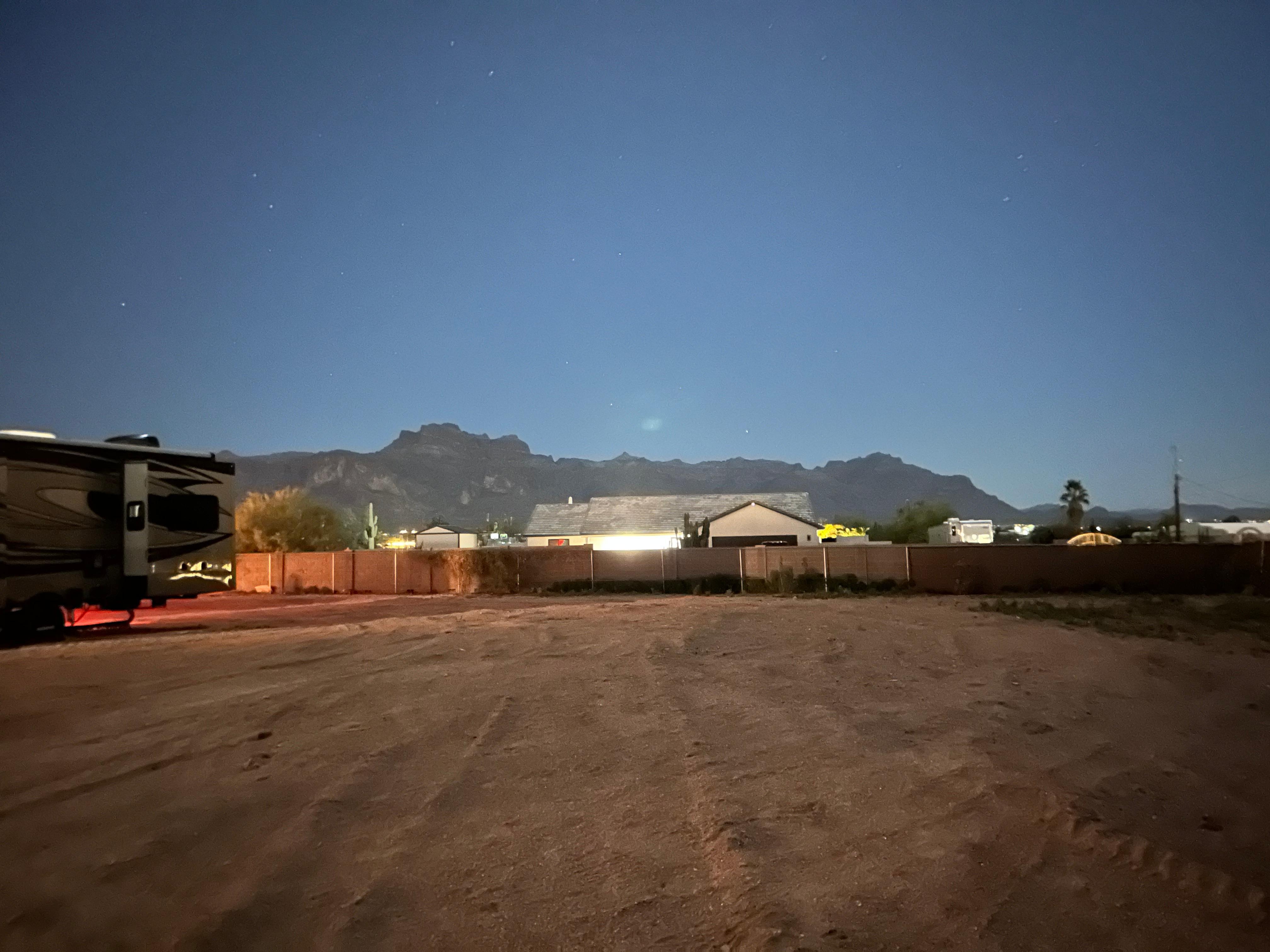 View from property looking east toward superstition mountain. 