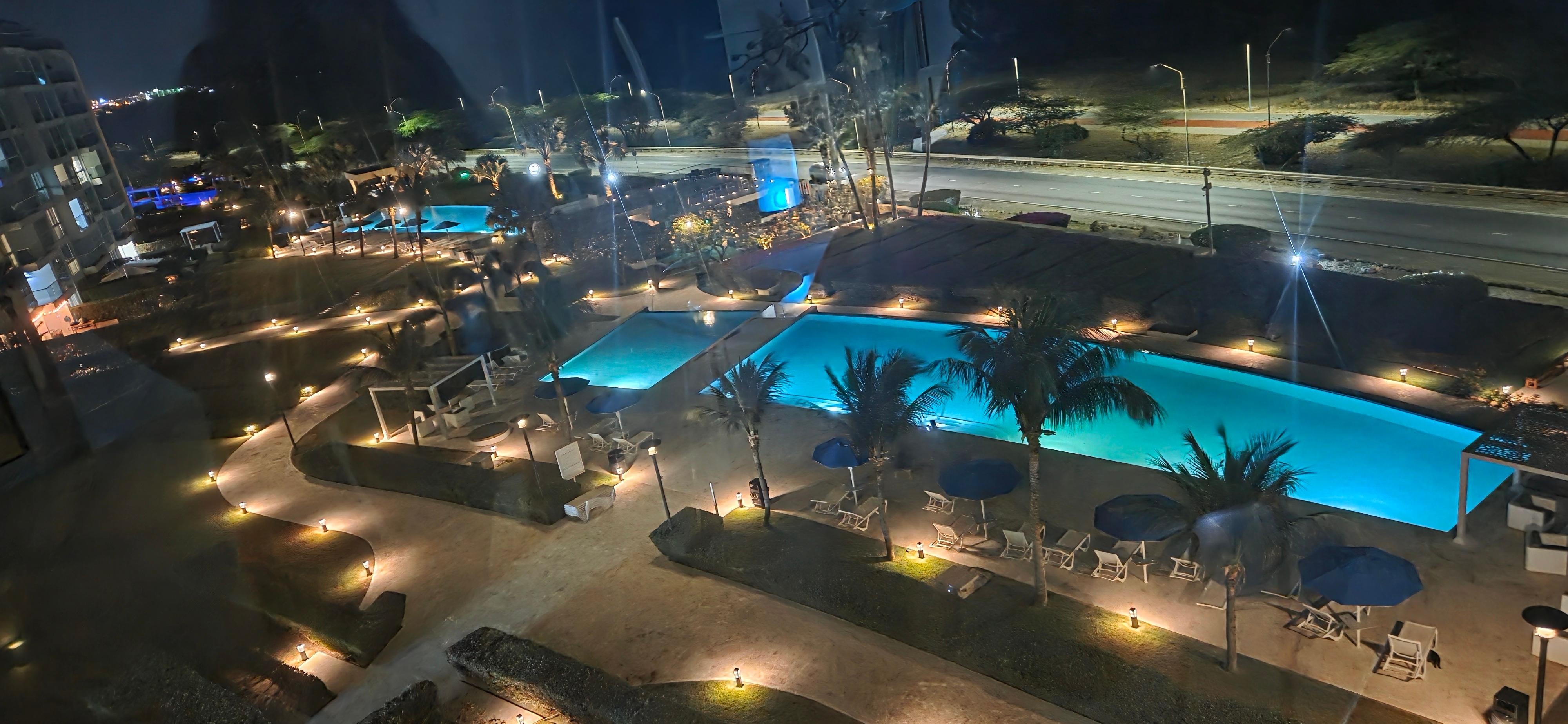 Night view from balcony