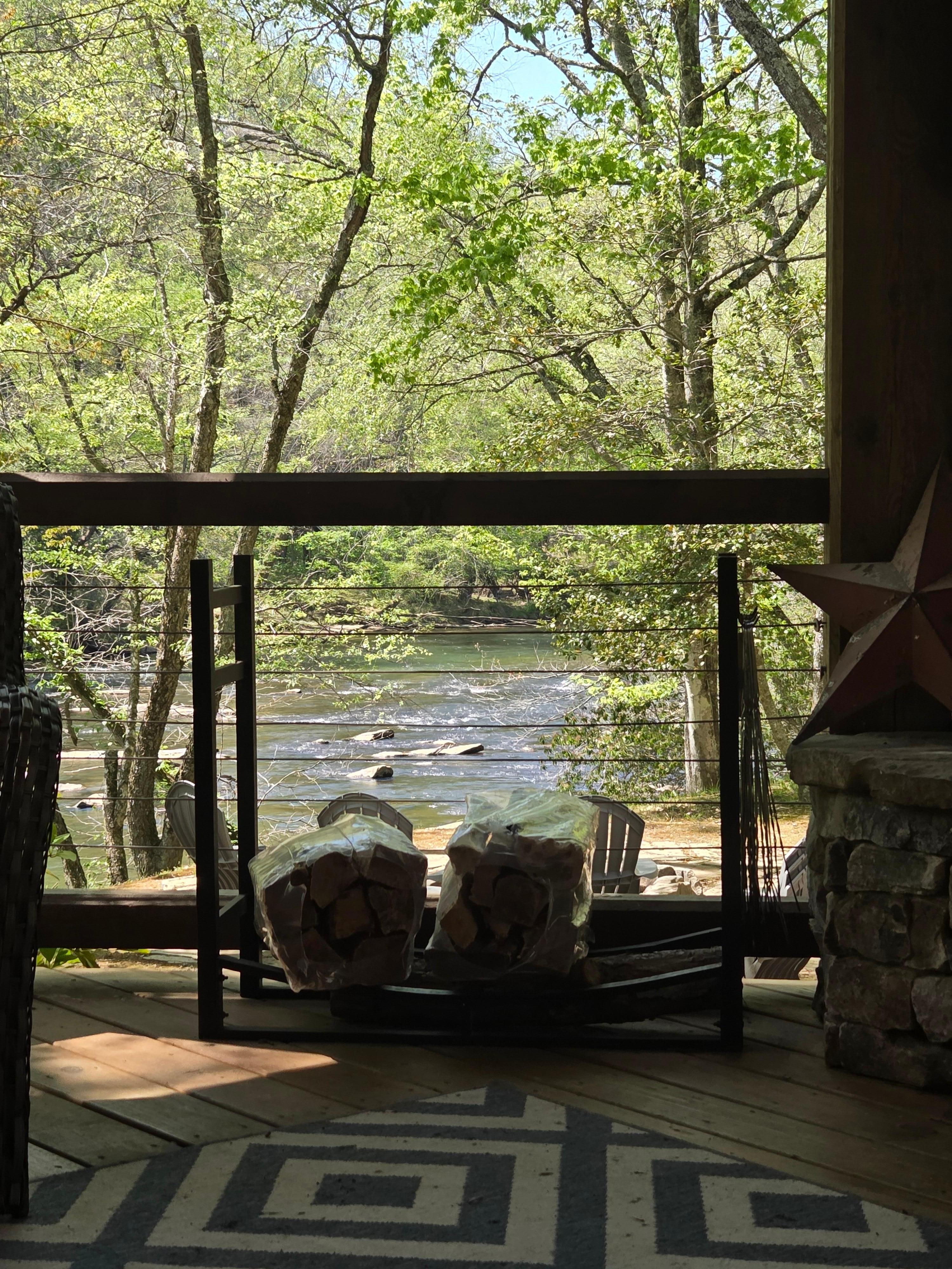 Relaxing on back porch