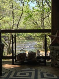 Relaxing on back porch