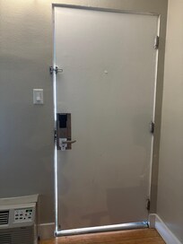 Front door closes but can see all the way around