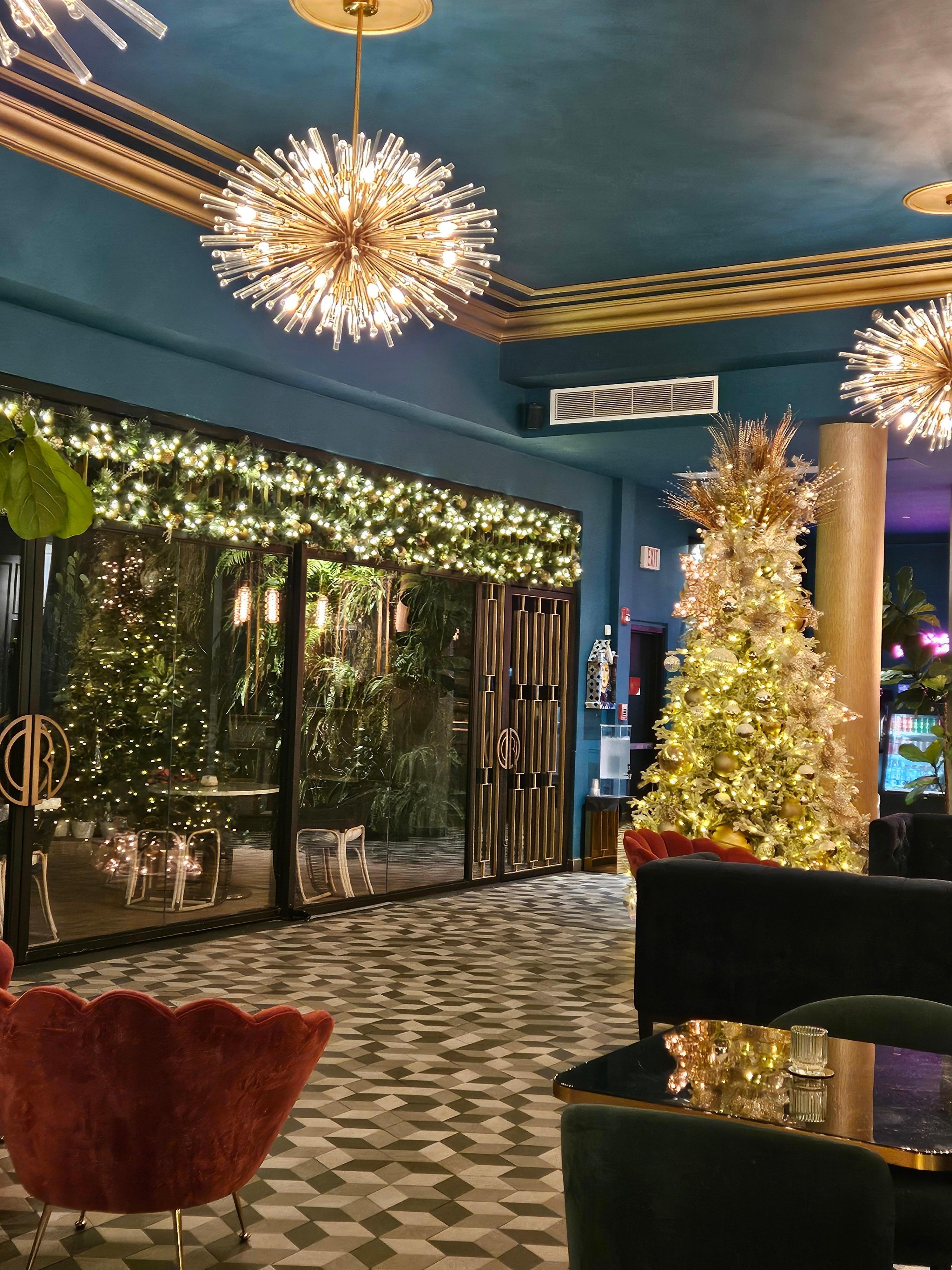 Still decorated for Christmas in the lobby. Loved it!!