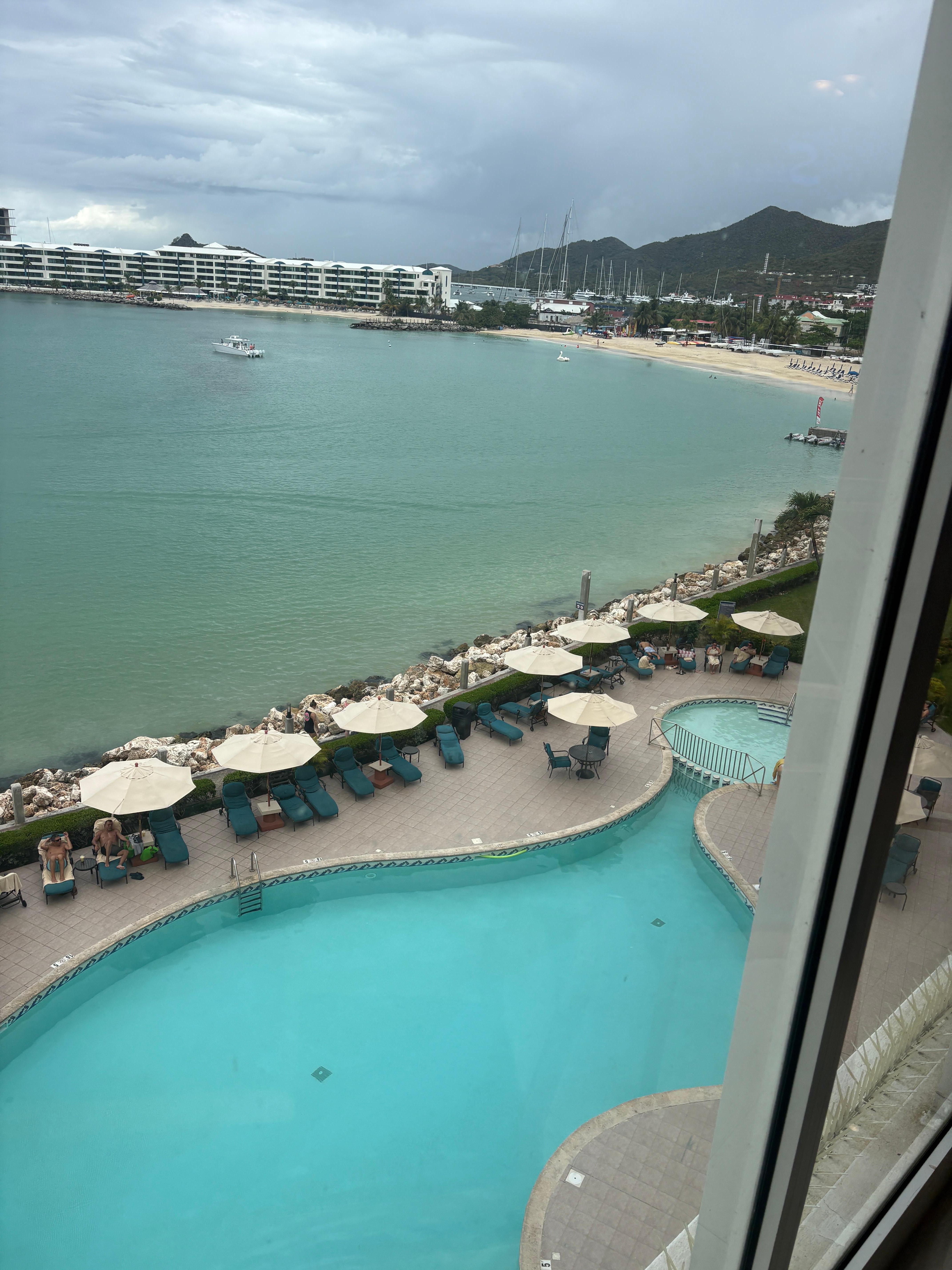 View of pool and ocean 