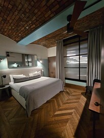 Bedroom. Windows into the internal courtyard