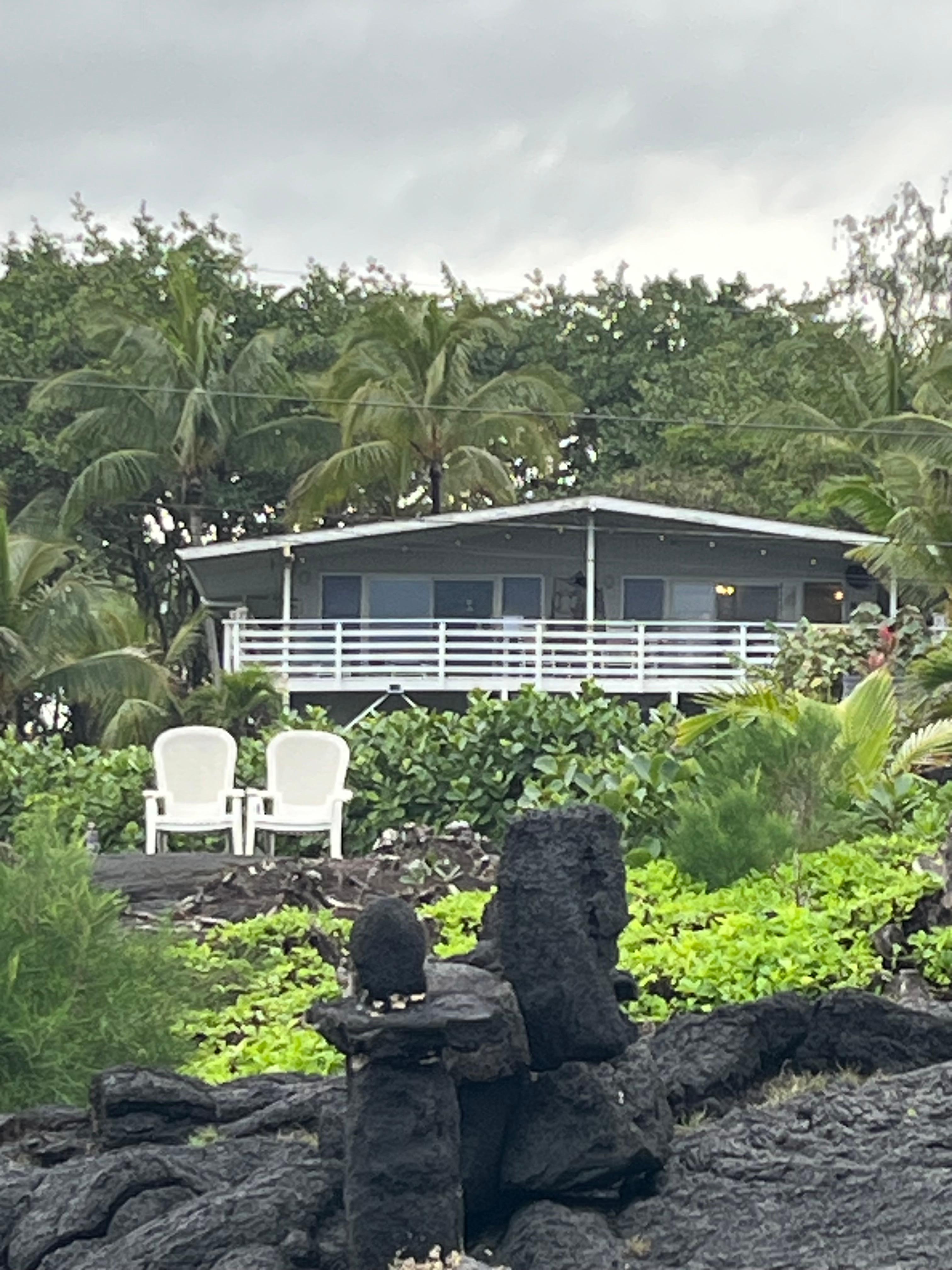 Looking back from the water