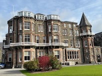 Very imposing , set in nice grounds.