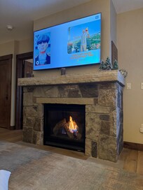 Fireplace works great and gives off extra heat if needed.