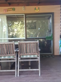 The deck outside the flat