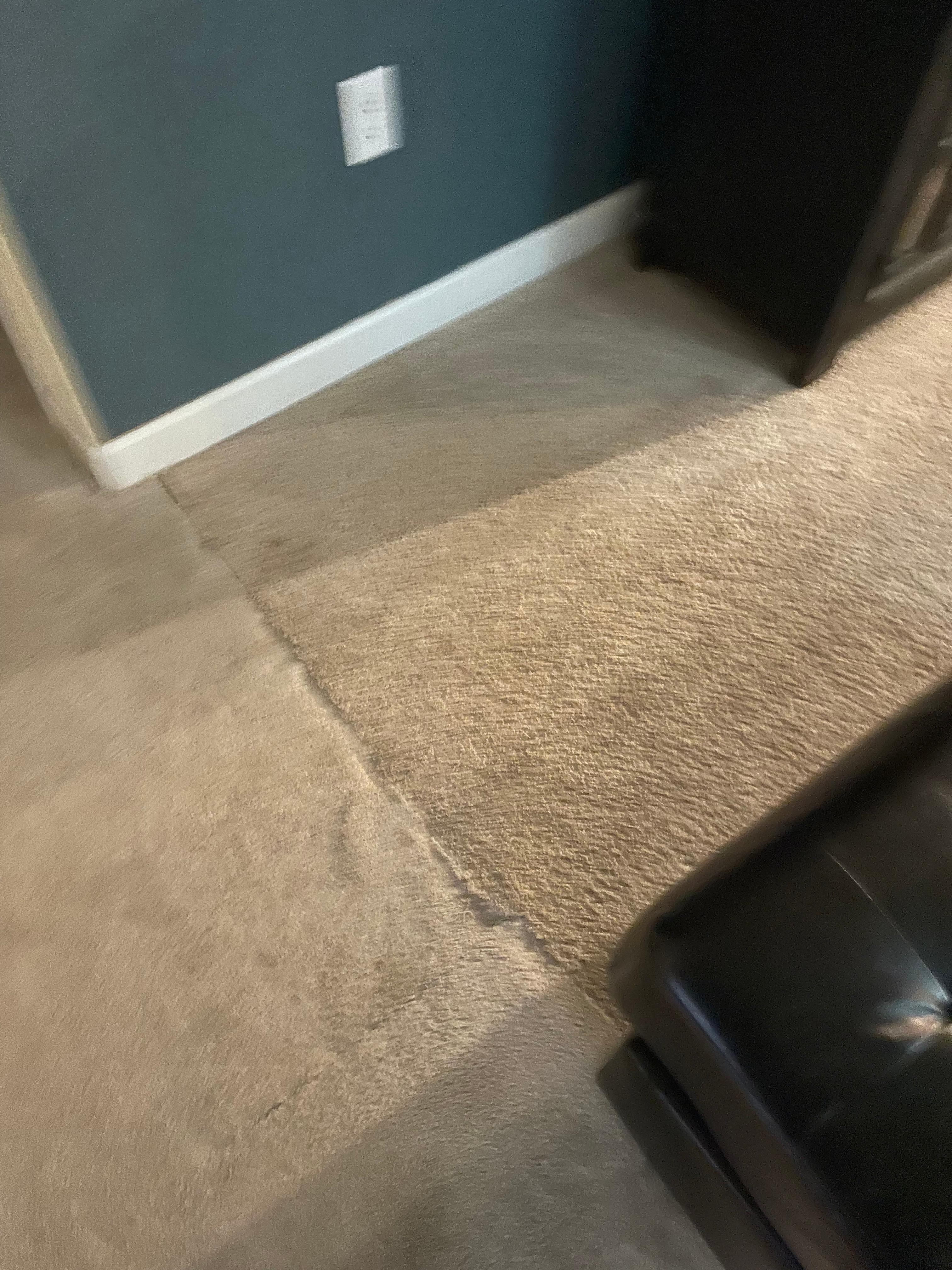 Carpet all over 2nd floor filthy and patched. Seems coming apart.  Trip hazard 