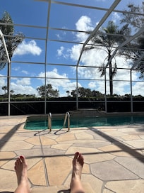 The view while resting by the pool.