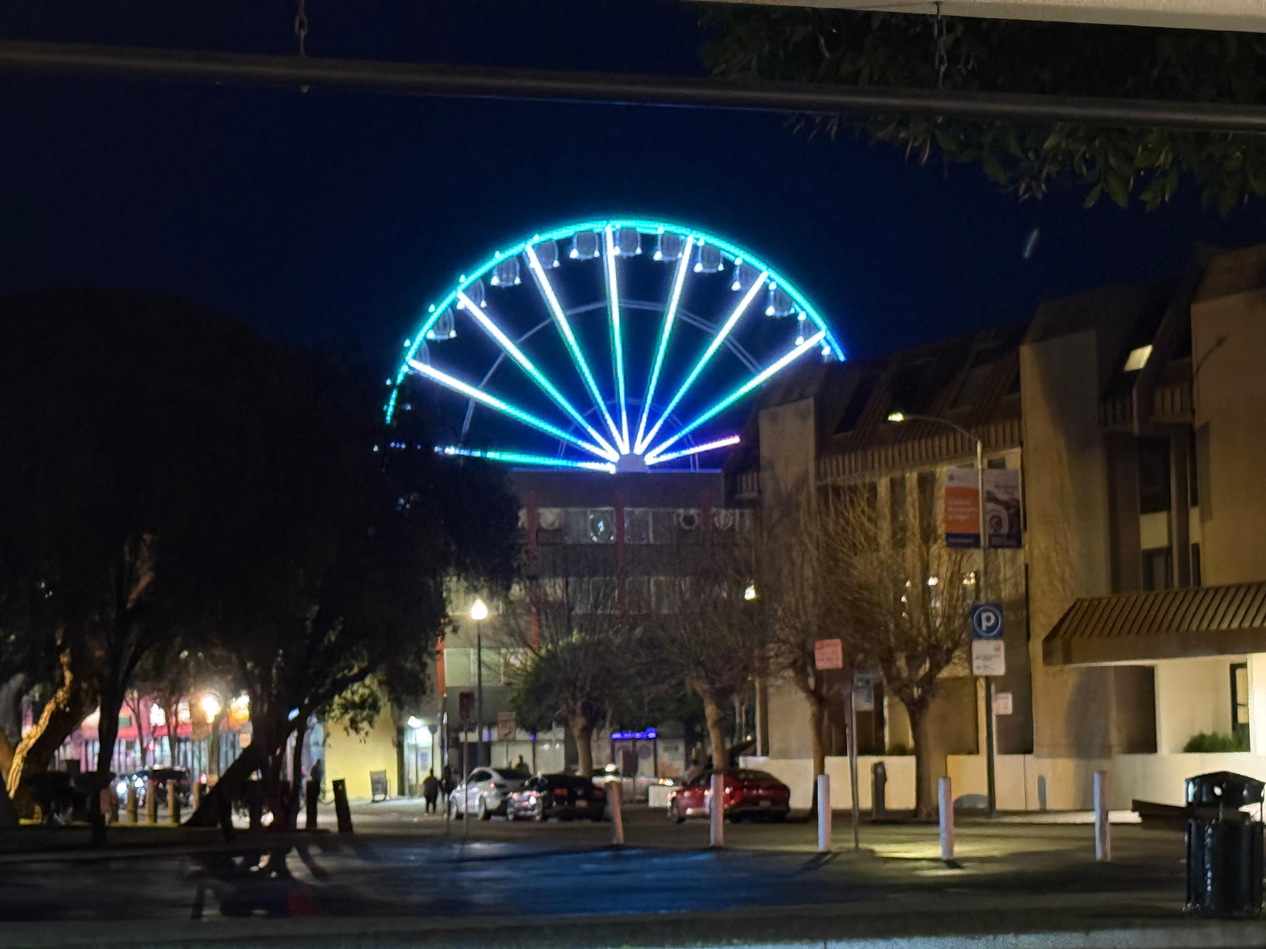 The Warf calling as you walk out of the hotel at night.