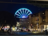 The Warf calling as you walk out of the hotel at night.