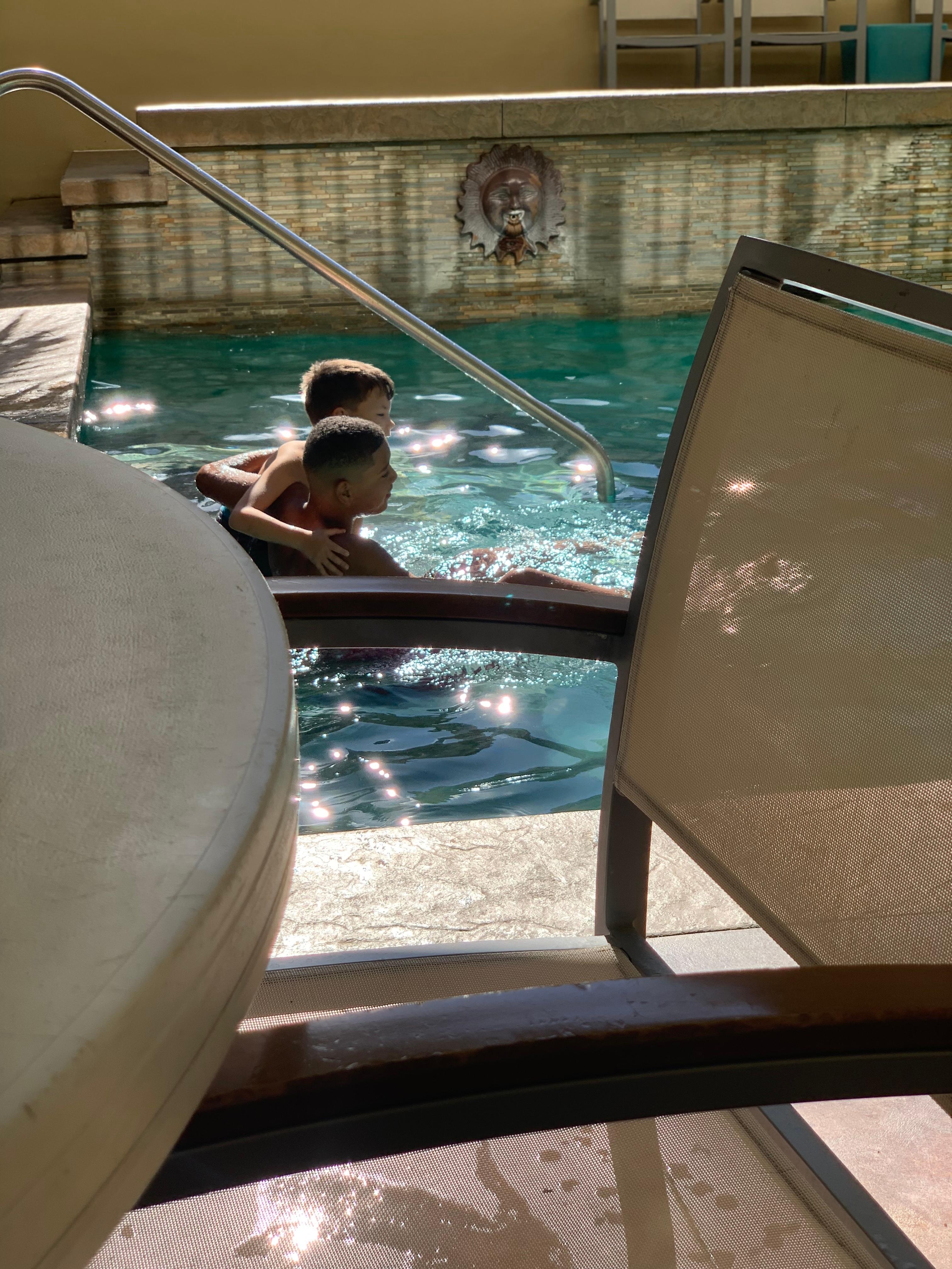 My grandsons at the pool