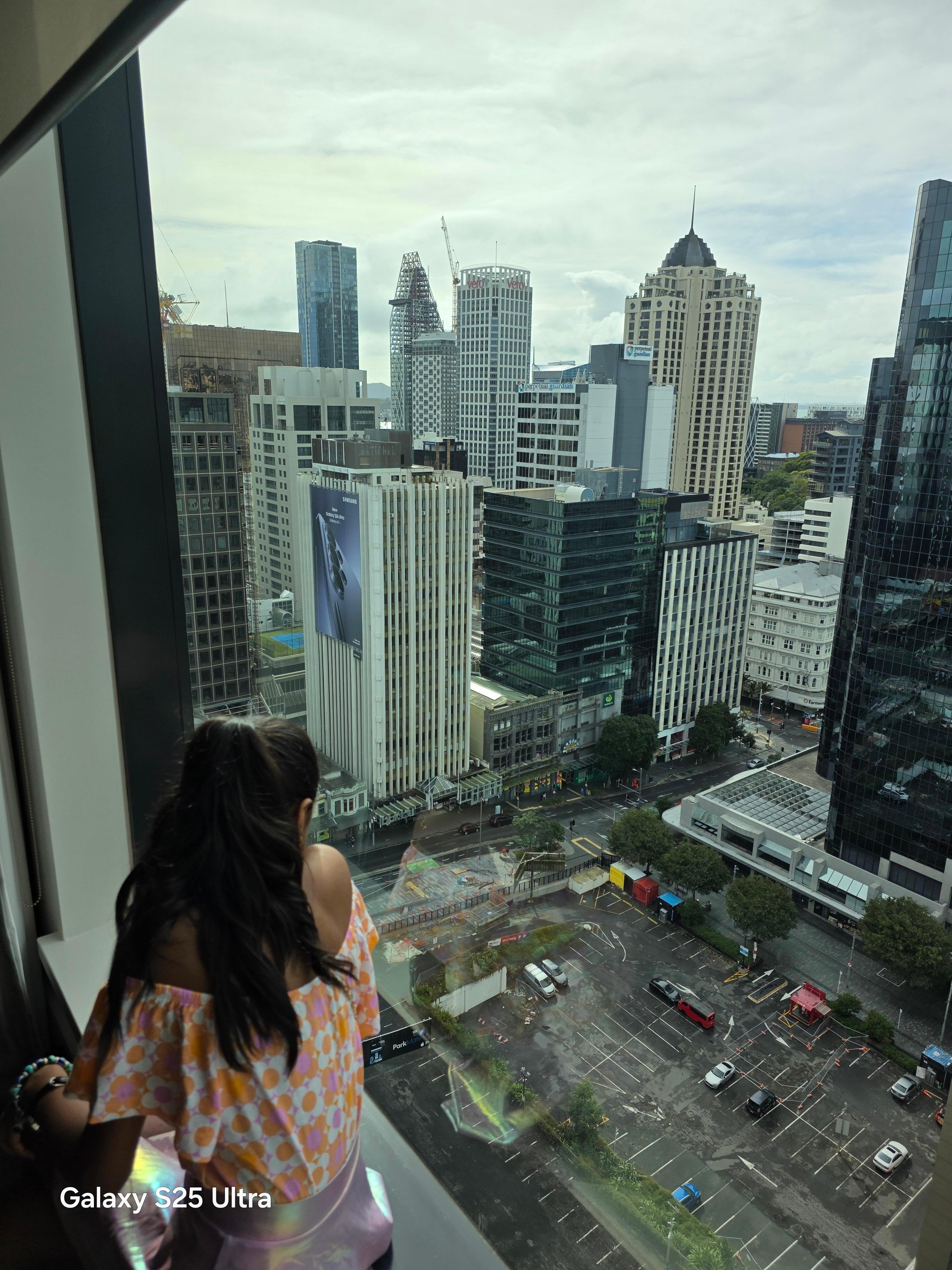 My daughter enjoying view from our room 