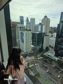 My daughter enjoying view from our room