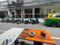 A bar facing the hotel
