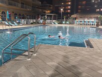 Had the pool to ourselves and plenty warm to swim!