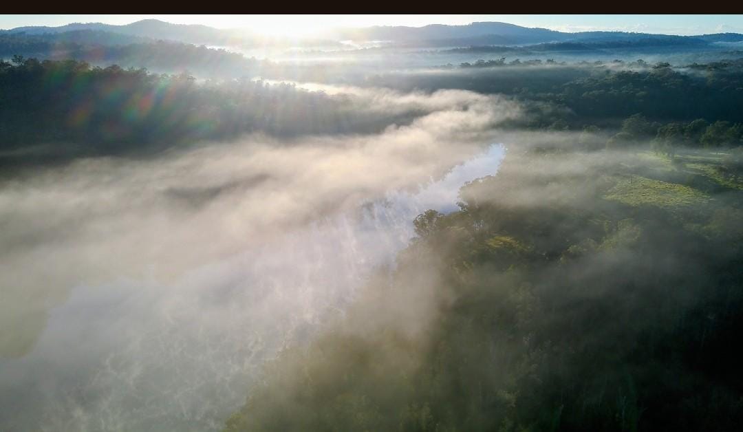 Drone photo taken from above house