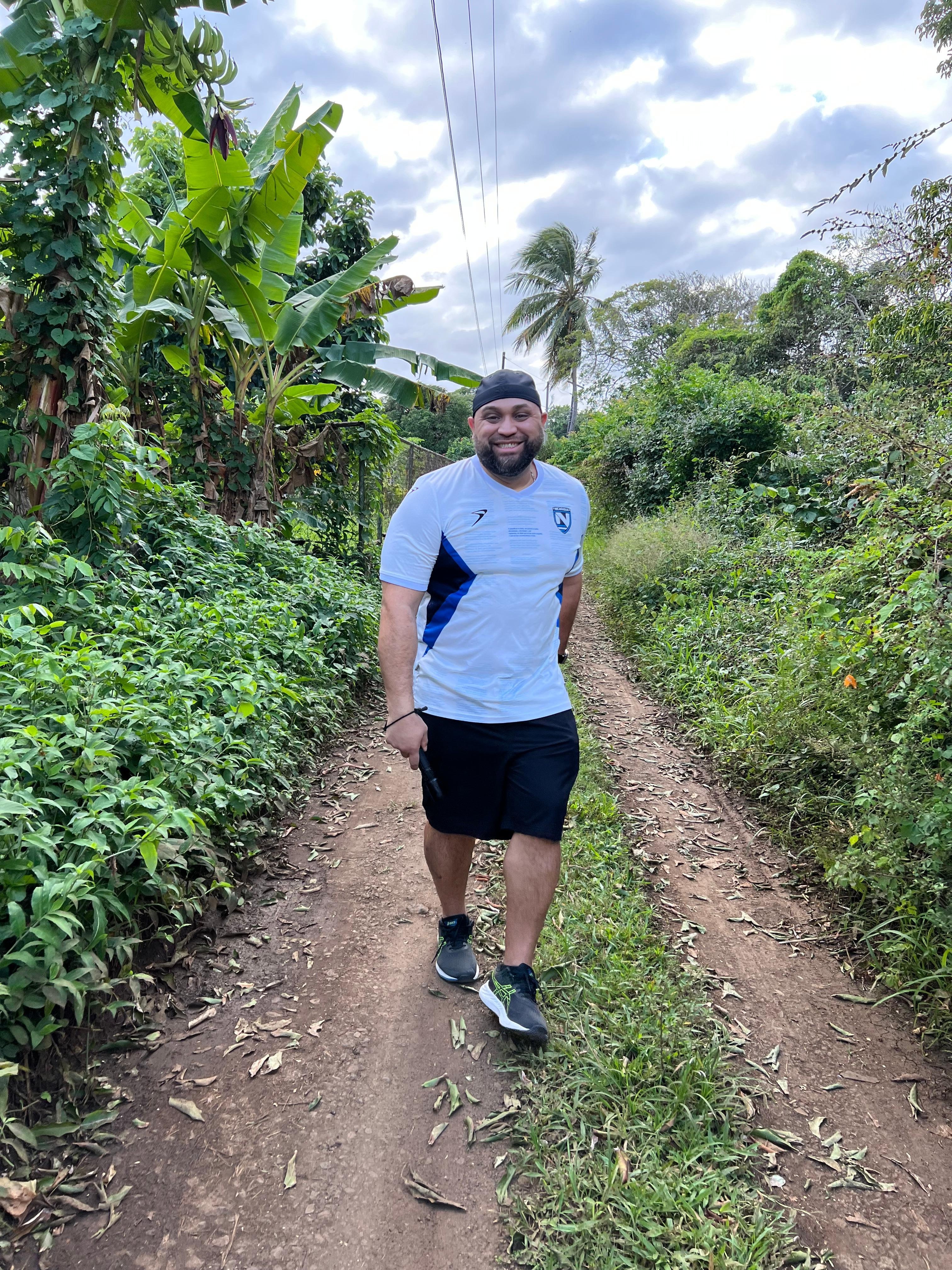 Walking up the “driveway” 