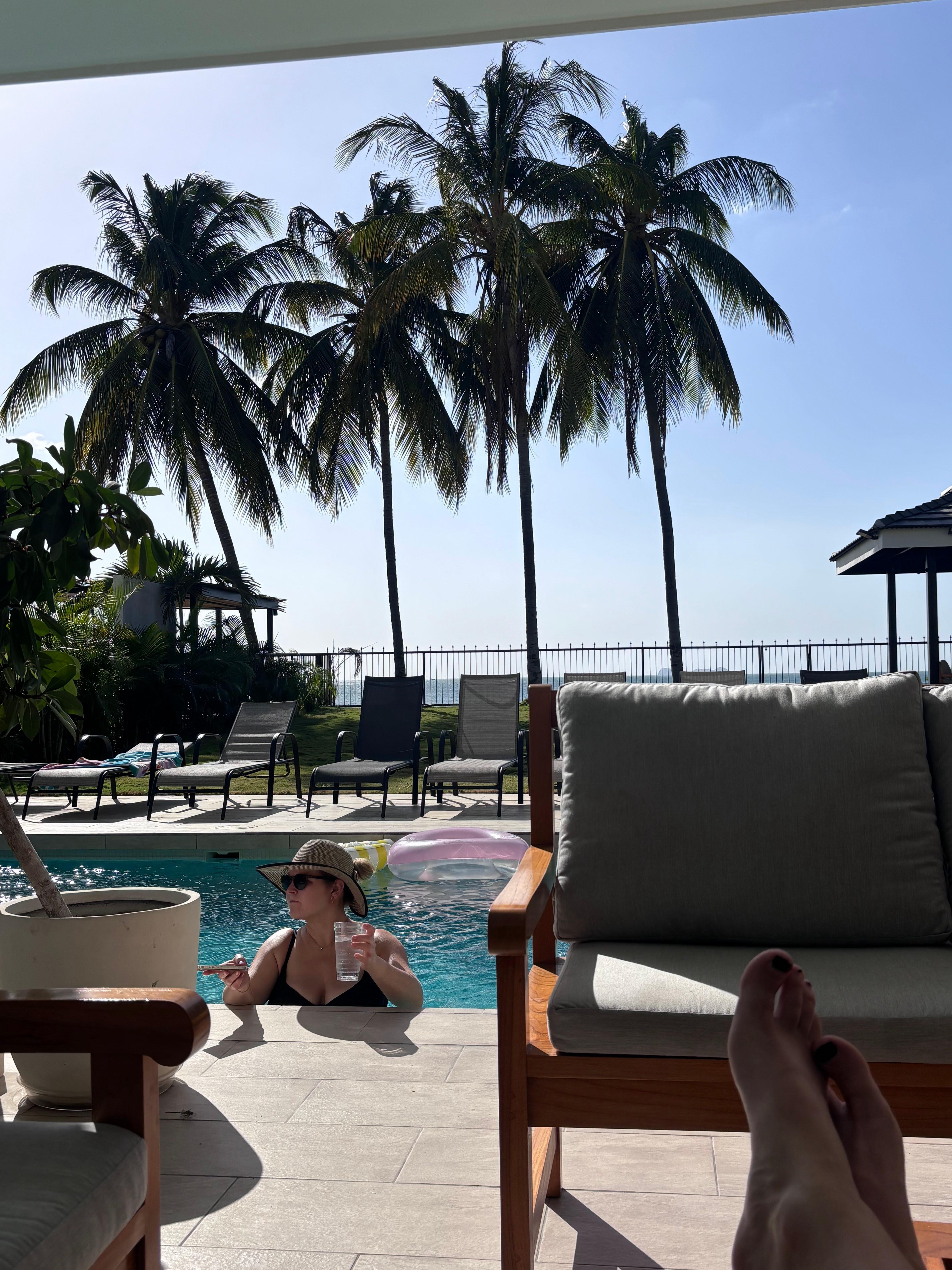 There is plenty of space in outside in shade or sun 