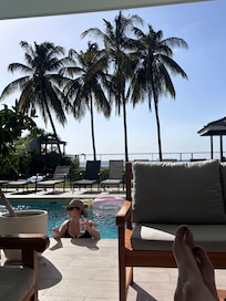 There is plenty of space in outside in shade or sun