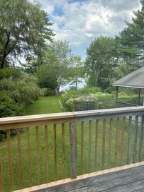 Looking at lake from deck