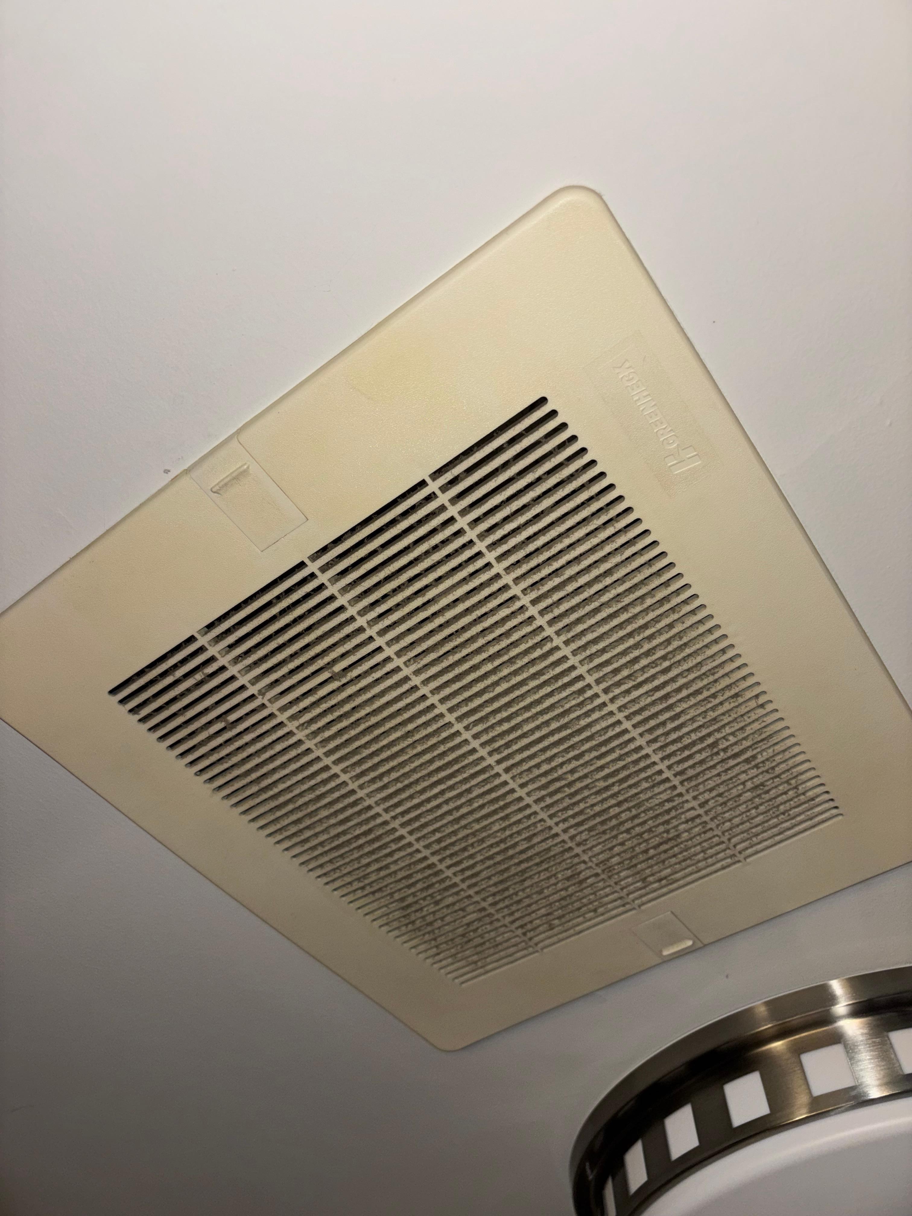 Bathroom vent full of dust