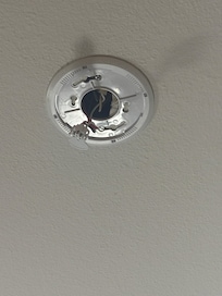 Where the smoke detector should be.