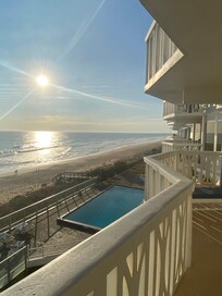 Morning view of the beach from the condo!