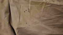 The bed skirt on one of the beds when we checked in.